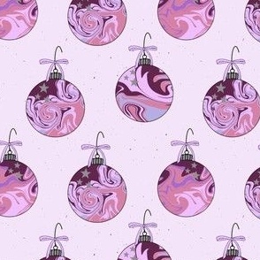 marbled christmas ornaments violet