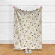 boho baby astronaut sage gold grey