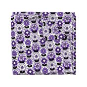 70s Retro Flower Hexagon Geometric // Purple, Lavender, Black and White // V1 // 772 DPI