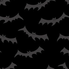 Spooky Season - Night Flight - Halloween Bats on Black