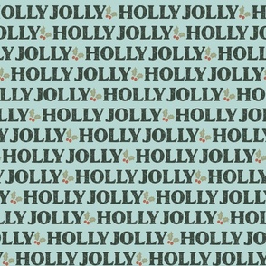 Holly Jolly | Christmas Typography Aqua