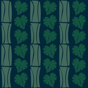 Jungle_TreesandLeaves_NavyBackground