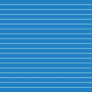 Thin baby blue stripes on denim blue. Thin horizontal stripes, masculine blue, 1 inch between stripes