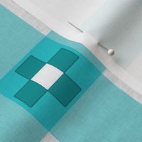 Gingham Cross - Turquoise