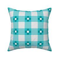 Gingham Cross - Turquoise