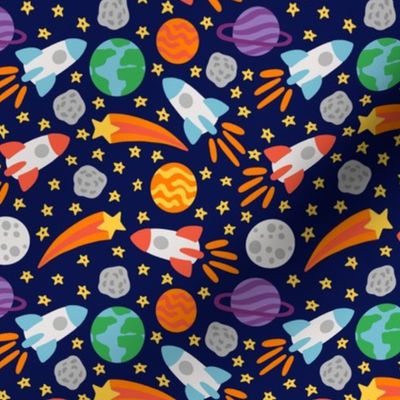  Outer Space Shooting Stars, Rocket Ships, and Planets