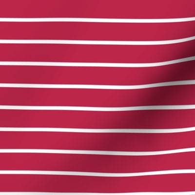 Viva Magenta with narrow white stripes - narrow horizontal stripe