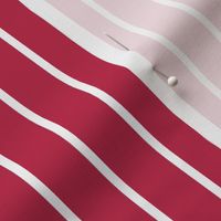 Viva Magenta with narrow white stripe - vertical stripes