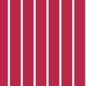 Viva Magenta with narrow white stripe - vertical stripes