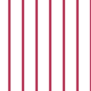 Narrow Viva Magenta stripe on white - vertical stripe