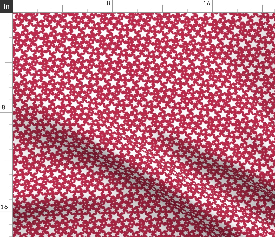 White stars on Viva Magenta - small star print