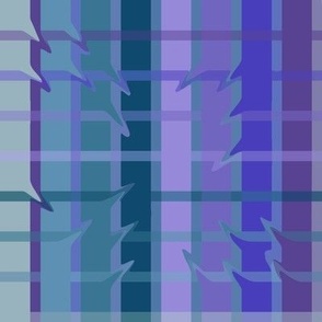 Medium - Spiked Windowpane Plaid in Purple and Teal