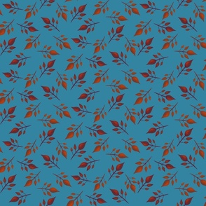 Fall Twigs- teal background