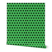 Polka Dot Green Black One Inch