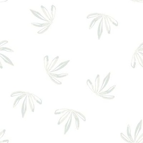 Block Print Boho Leaves on White Background