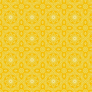 Geometric Pattern: Azila: Sunshine White