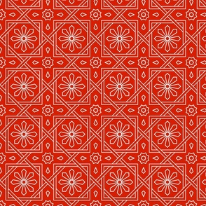 Geometric Pattern: Azila: Ruby White