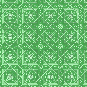 Geometric Pattern: Azila: Emerald White