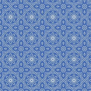 Geometric Pattern: Azila: Azure White