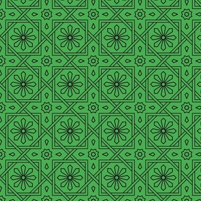 Geometric Pattern: Azila: Emerald Black