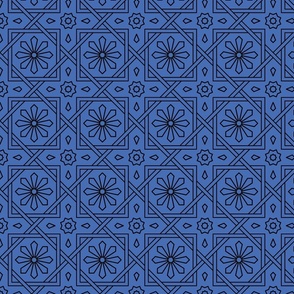 Geometric Pattern: Azila: Azure Black