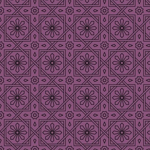 Geometric Pattern: Azila: Aubergine Black