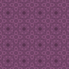 Geometric Pattern: Azila: Aubergine Dark