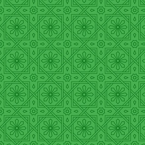 Geometric Pattern: Azila: Emerald Dark