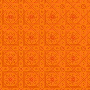 Geometric Pattern: Azila: Tangerine Dark