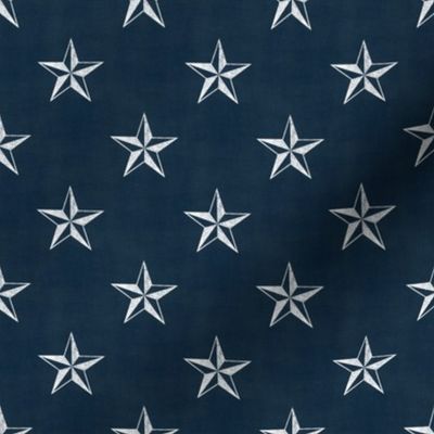 Distressed Nautical Stars on Navy Blue