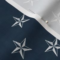 Distressed Nautical Stars on Navy Blue