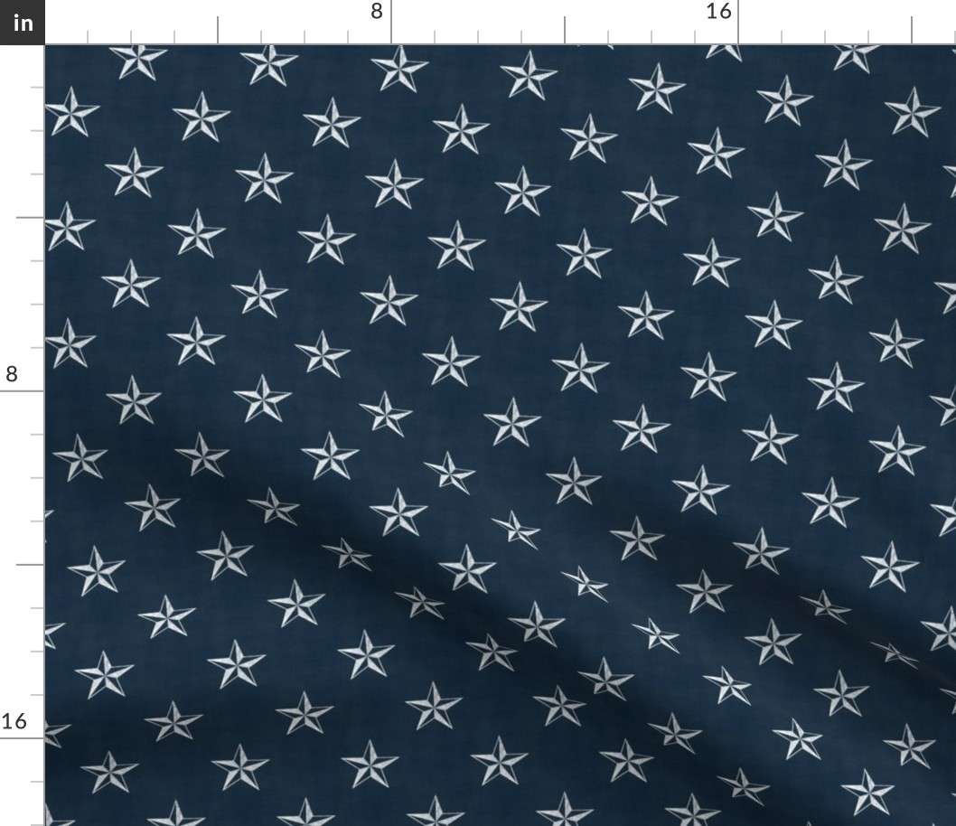 Distressed Nautical Stars on Navy Blue