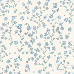 forget-me-nots on cream