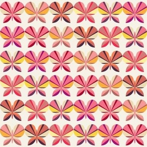 Retro Butterflies in a row, pink tones, 8 inch