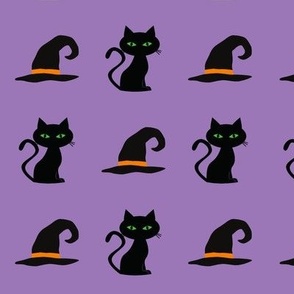 Black Cat and Witch's Hat