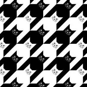 Catstooth Cat Houndstooth Black and White