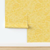 Peonies damask wallpaper Cream Brulee