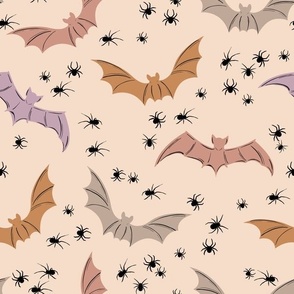 Boho Halloween Bats Spiders