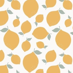 Yellow lemons on white / medium / 