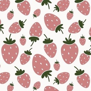 Strawberries in pink earth tone / medium/ tossed