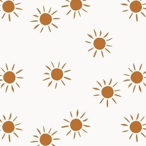 Scattered brown sunshine's / medium / for nursery wallpaper, baby and kids apparel