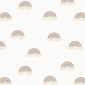 Boho rainbows on white / small / muted earth tones for baby and kids