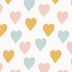 Boho pastel hearts, valentines, cute hearts, pastel hearts, valentines hearts, ashleigh fish, girly, pink blue yellow,
