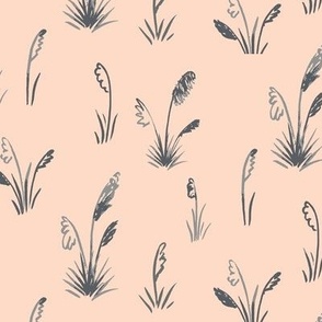 Toitoi, flax, beach, costal, plant, botanical, gray, pink, gender neutral, summer, girly, vacation, grey and pink, Ashleigh Fish