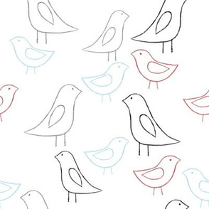 lovebird outlines color white