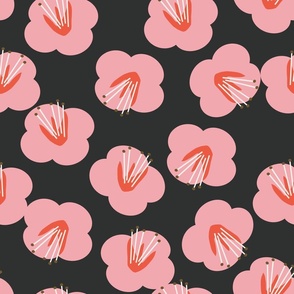  Ophelia Floral | Lg Pink + Black