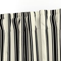Black Ticking Stripe on Off White