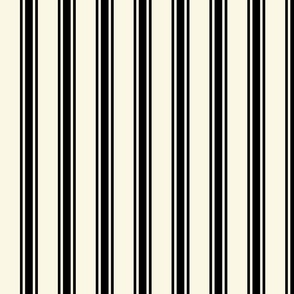 Black Ticking Stripe on Off White