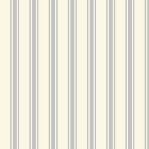 Gray Ticking Stripe on Off White