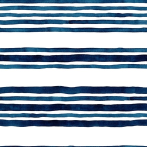 Indigo Bayadere Water Colour Stripe large